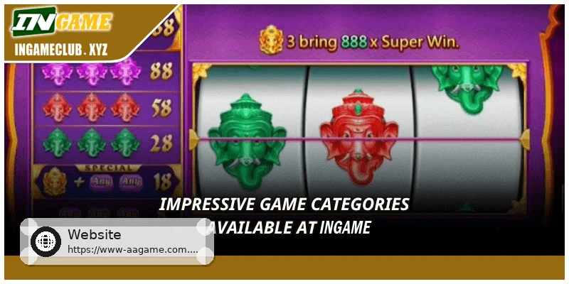 Popular game categories available at AAGAME